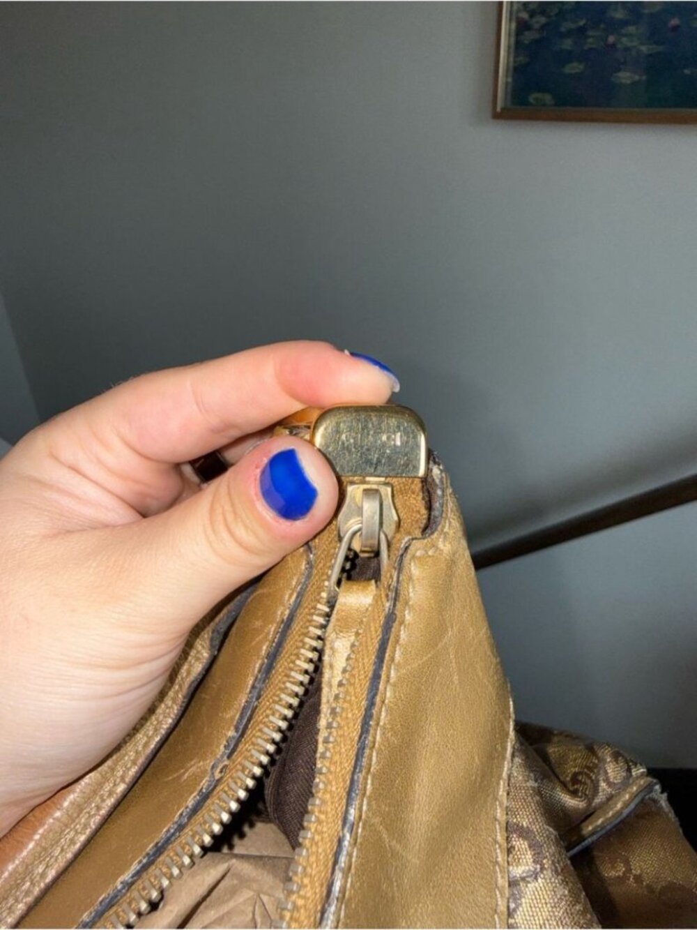 Gucci Metallic Brown GG Logo Hobo Bag - Picture 9 of 11